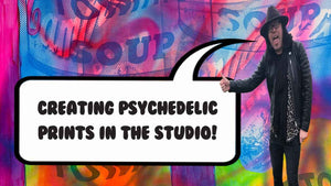 Creating psychedelic prints in the studio!
