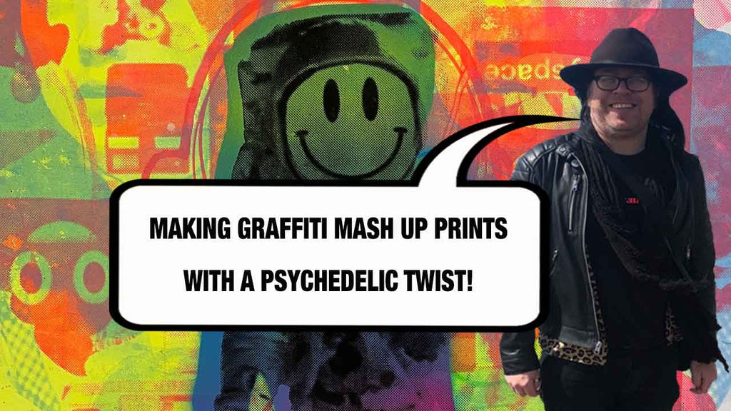 Making Graffiti mash up prints with a psychedelic twist!