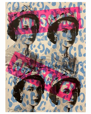 Leopard Print Queen Print by Barrie J Davies 2023 - unframed Silkscreen print on paper (hand finished) edition of 1/1 - A2 size 42cm x 59cm. 