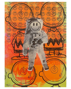 Mad Spaced Man Print by Barrie J Davies 2023, unframed Silkscreen print on paper (hand finished) edition of 1/1, A2 size 42cm x 59.4cm.