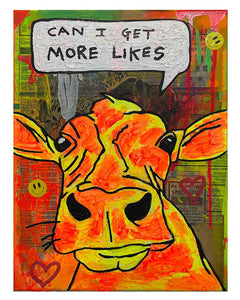 More Likes Painting by Barrie J Davies 2023, Mixed media on Canvas, 30cm x 42cm, Unframed and ready to hang.