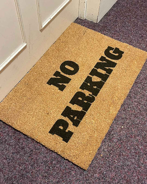 No Parking Door Mat by Barrie J Davies, 40cm x 60cm