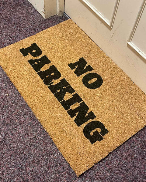 No Parking Door Mat by Barrie J Davies, 40cm x 60cm