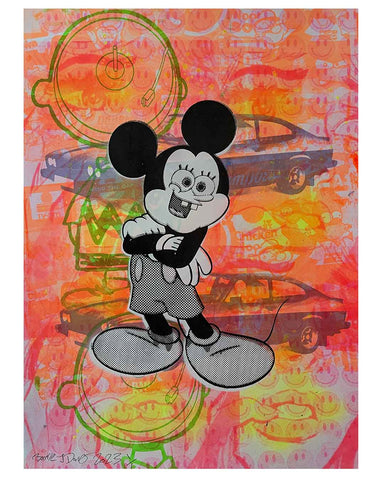 Real Time Rebel Print by Barrie J Davies 2023 - unframed Silkscreen print on paper (hand finished) edition of 1/1 - A2 size 42cm x 59.4cm.  