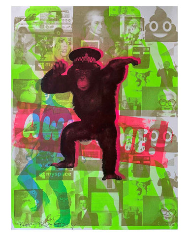 Red Bored Ape Print by Barrie J Davies 2022, unframed Silkscreen print on paper (hand finished) edition of 1/1, A2 size 42cm x 59.4cm