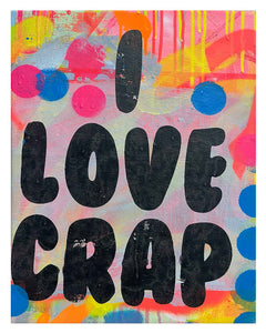 The Crap Painting by Barrie J Davies 2024, Mixed media on Canvas, 30 cm x 40 cm, Unframed and ready to hang.