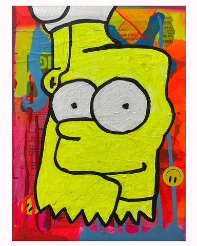 This Way Up Painting by Barrie J Davies 2023, Mixed media on Canvas, 21cm x 29cm, Unframed and ready to hang.