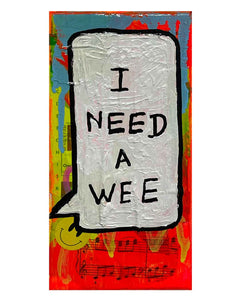 Wee Painting by Barrie J Davies 2024, Mixed media on Canvas, 19 cm x 10 cm, Unframed and ready to hang.