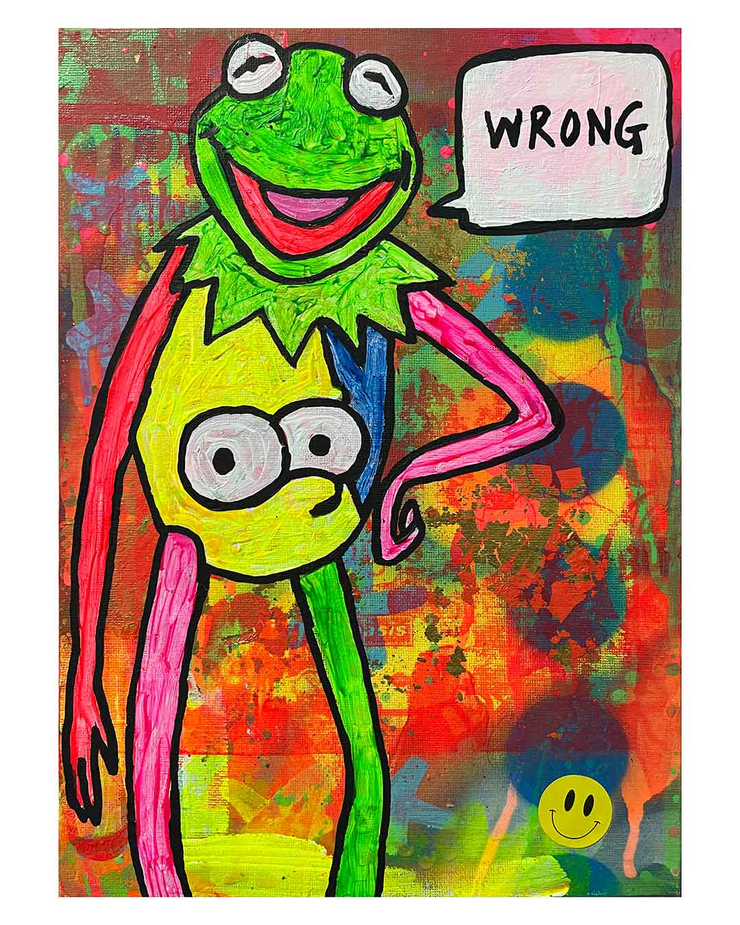 Wrong Painting by Barrie J Davies 2024, Mixed media on Canvas, 21 cm x 29 cm, Unframed and ready to hang.