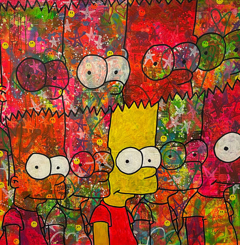 Bartism Painting by Barrie J Davies 2022, Mixed media on Canvas, 100cm x 100cm, Unframed.