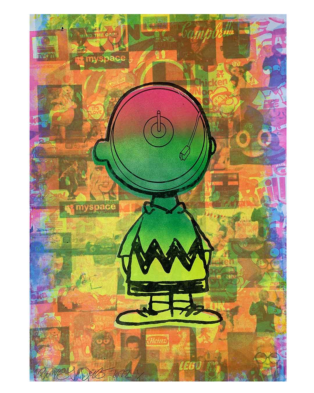 Charlie Says Fade Print by Barrie J Davies 2022, unframed Silkscreen print on paper (hand finished) edition of 1/1, A2 size 42cm x 59.4cm.