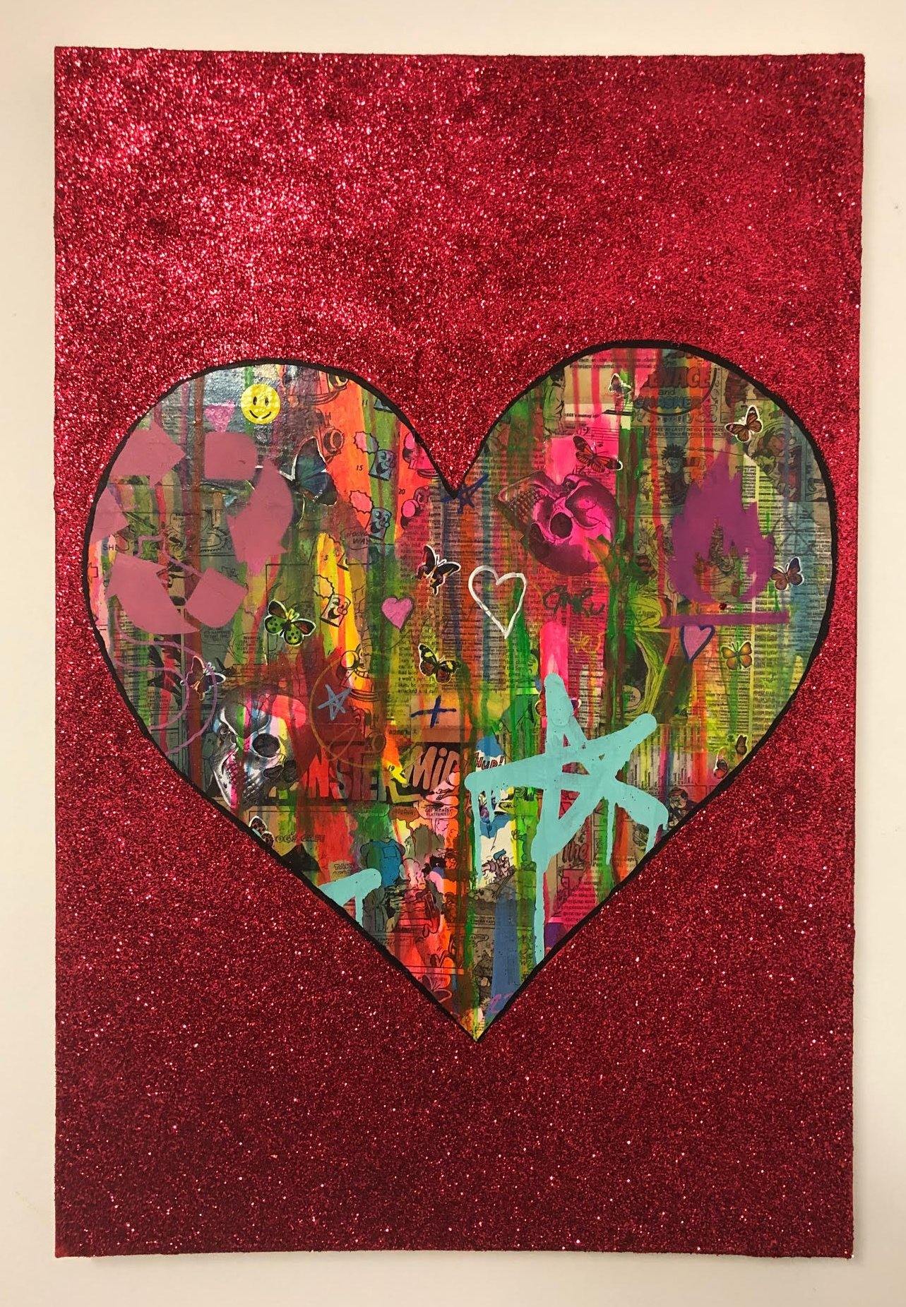 All is Full of Love by Barrie J Davies 2019, mixed media on canvas, Unframed, 50cm x 75cm. Barrie J Davies is an Artist - Pop Art and Street art inspired Artist based in Brighton England UK - Pop Art Paintings, Street Art Prints & Editions available.