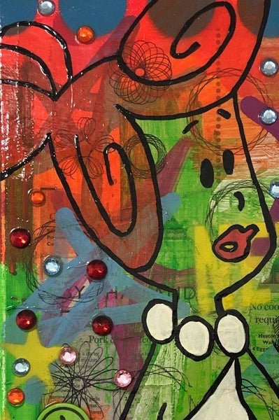 Awesome painting by Barrie J Davies 2020, mixed media on canvas, unframed, 30cm x 40cm