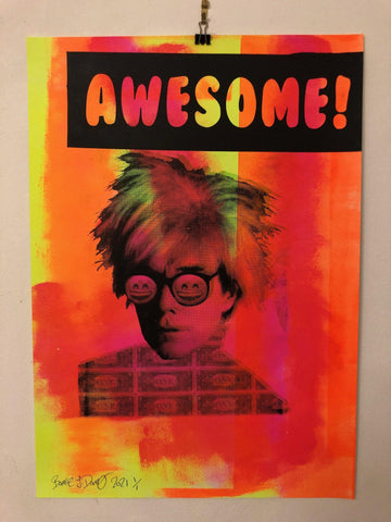 Awesome Pop Man Print - BARRIE J DAVIES IS AN ARTIST
