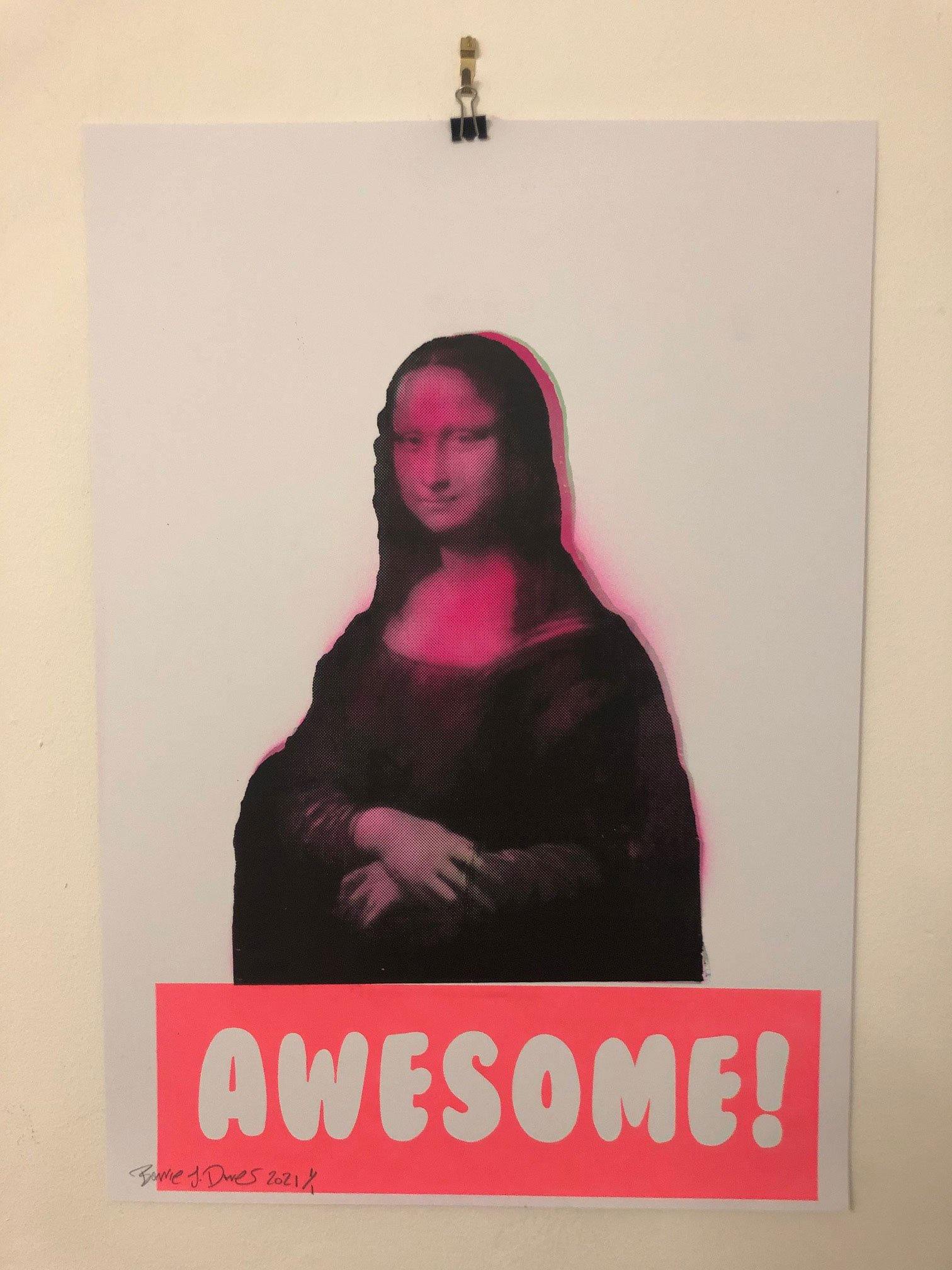 Awesome Secret Smile Print - BARRIE J DAVIES IS AN ARTIST