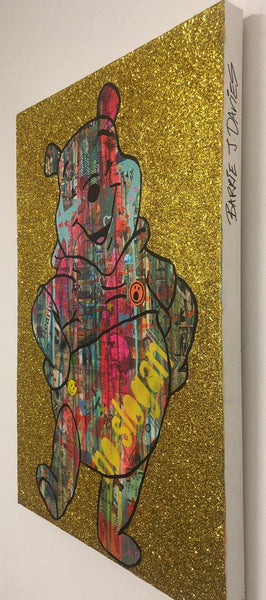 Bear with me by Barrie J Davies 2019, mixed media on canvas, Unframed, 50cm x 75cm. Barrie J Davies is an Artist - Pop Art and Street art inspired Artist based in Brighton England UK - Pop Art Paintings, Street Art Prints & Editions available.