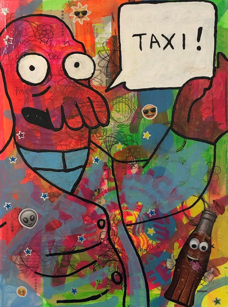 Call me a cab painting - BARRIE J DAVIES IS AN ARTIST