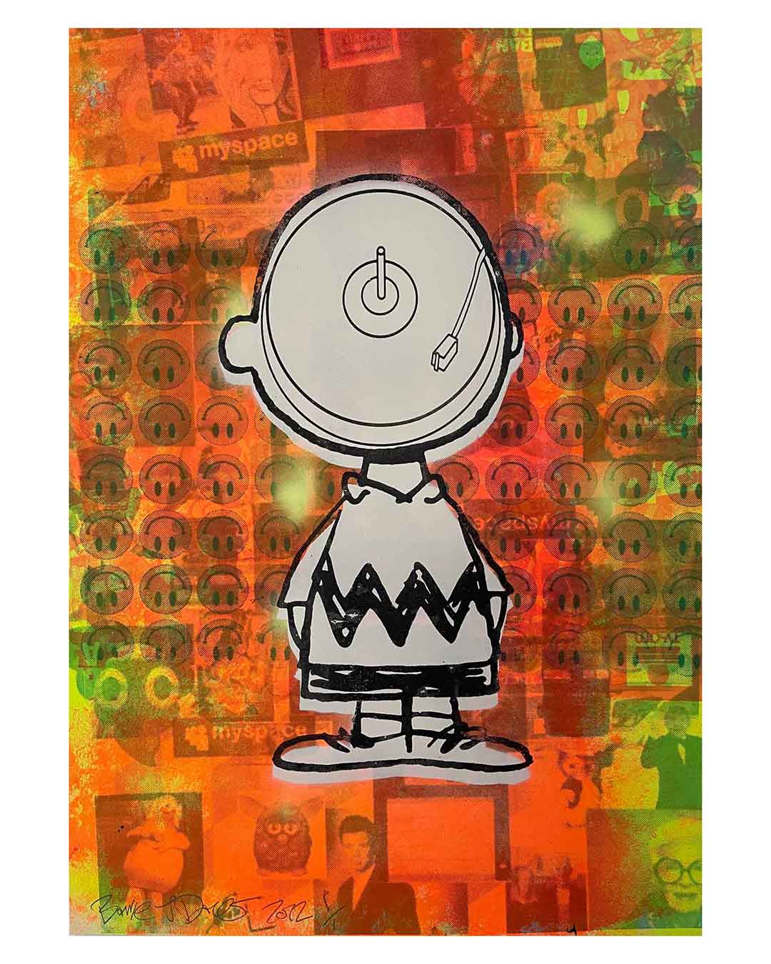 Charlie Says Print by Barrie J Davies 2022, unframed Silkscreen print on paper (hand finished) edition of 1/1, A2 size 42cm x 59.4cm.