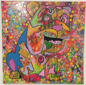 Churchill says yes by Barrie J Davies 2018, Mixed media on Canvas, Urban Pop Street Artist based in Brighton England UK. Buy online for free delivery worldwide.
