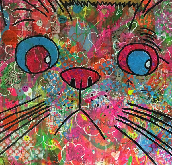 Cosmic moggy (big) Painting - BARRIE J DAVIES IS AN ARTIST