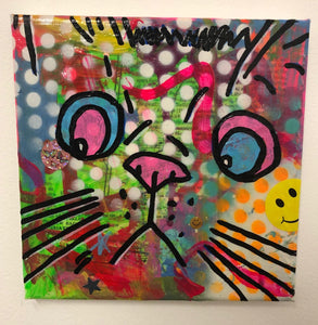 Cosmic_moggy_20_x_20cm.jpg 1428 × 1461px Cosmic Moggy by Barrie J Davies 2019, Mixed media on Canvas, 20cm x 20cm, Unframed. Barrie J Davies is an Artist - Pop Art and Street art inspired Artist based in Brighton England UK - Pop Art Paintings, Street Art Prints & Editions available.
