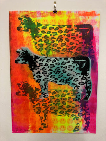 Crazy Cow Print - BARRIE J DAVIES IS AN ARTIST