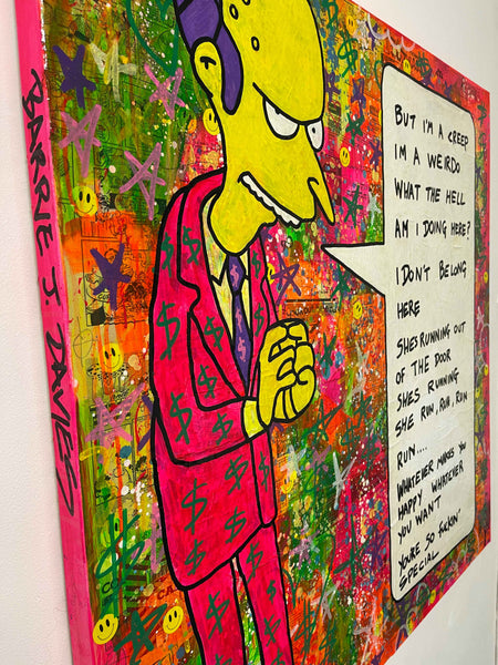 Creep Painting by Barrie J Davies 2022, Mixed media on Canvas, 100cm x 100cm, Unframed and ready to hang.