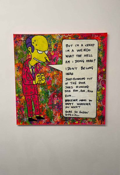 Creep Painting by Barrie J Davies 2022, Mixed media on Canvas, 100cm x 100cm, Unframed and ready to hang.