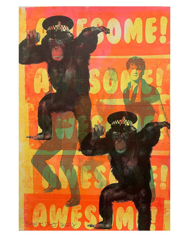 Dancing Bored Ape Print by Barrie J Davies 2022, unframed Silkscreen print on paper (hand finished) edition of 1/1, A2 size 42cm x 59.4cm