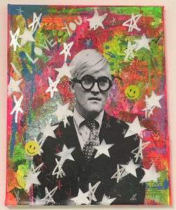 David by Barrie J Davies 2018, mixed media on canvas, Urban Pop Art Street Artist based in Brighton England UK. Buy online for free delivery worldwide.