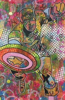 Deflecting the Light by Barrie J Davies 2018, Mixed media on canvas, Urban Pop Art Street Artist based in Brighton England UK. Buy online for free delivery.