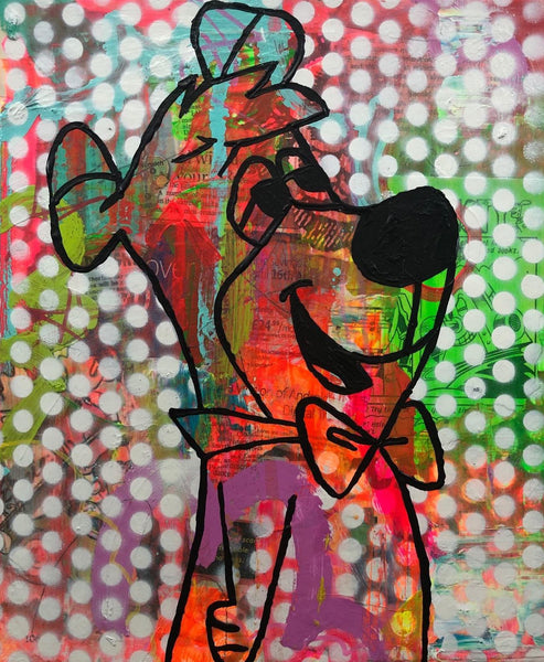 Dotty Boo Boo by Barrie J Davies 2019, mixed media on canvas, 25cm x 30 cm, unframed. Barrie J Davies is an Artist - Pop Art and Street art inspired Artist based in Brighton England UK - Pop Art Paintings, Street Art Prints & Editions available. 