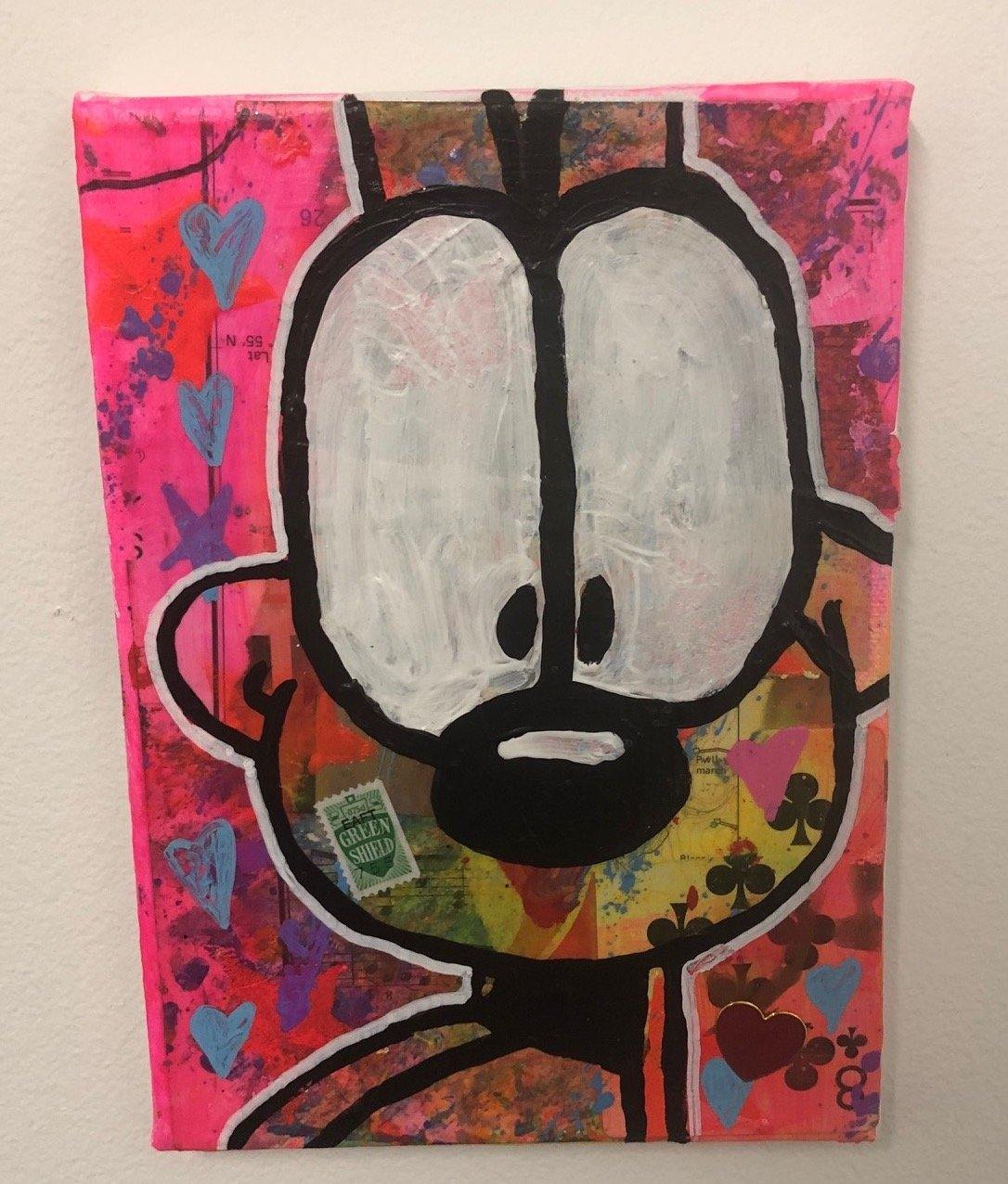 Eyes for you by Barrie J Davies 2019, Mixed media on Canvas, 21cm x 15cm, Unframed. Barrie J Davies is an Artist - Pop Art and Street art inspired Artist based in Brighton England UK - Pop Art Paintings, Street Art Prints & Editions available