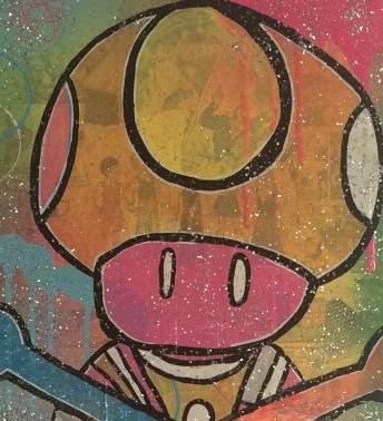 Gameboy by Barrie J Davies 2015, Mixed media painting on canvas, 30cm x 80cm, unframed. Barrie J Davies is an Artist - Pop Art and Street art inspired Artist based in Brighton England UK - Pop Art Paintings, Street Art Prints & Editions available.