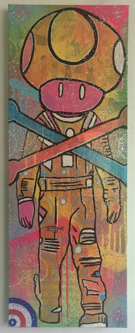 Gameboy by Barrie J Davies 2015, Mixed media painting on canvas, 30cm x 80cm, unframed. Barrie J Davies is an Artist - Pop Art and Street art inspired Artist based in Brighton England UK - Pop Art Paintings, Street Art Prints & Editions available.