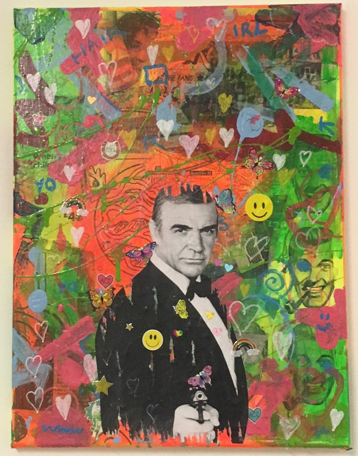 Gaze up your restlessness by Barrie J Davies 2018, mixed media on canvas, 30cm x 40cm, unframed. Barrie J Davies is an Artist - Pop Art and Street art inspired Artist based in Brighton England UK - Pop Art Paintings, Street Art Prints & Editions available. 