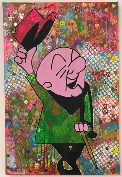 Go magoo by Barrie J Davies 2018, Mixed media on canvas, Unframed, 50cm x 75cm. Barrie J Davies is an Artist - Pop Art and Street art inspired Artist based in Brighton England UK - Pop Art Paintings, Street Art Prints & Editions available.