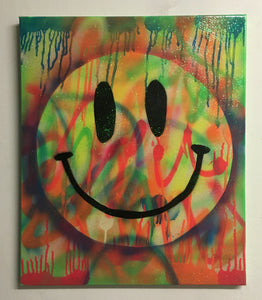 Happy painting - 2 by Barrie J Davies 2016, Mixed media painting on canvas, 50cm x 60cm, unframed. Barrie J Davies is an Artist - Pop Art and Street art inspired Artist based in Brighton England UK - Pop Art Paintings, Street Art Prints & Editions available.