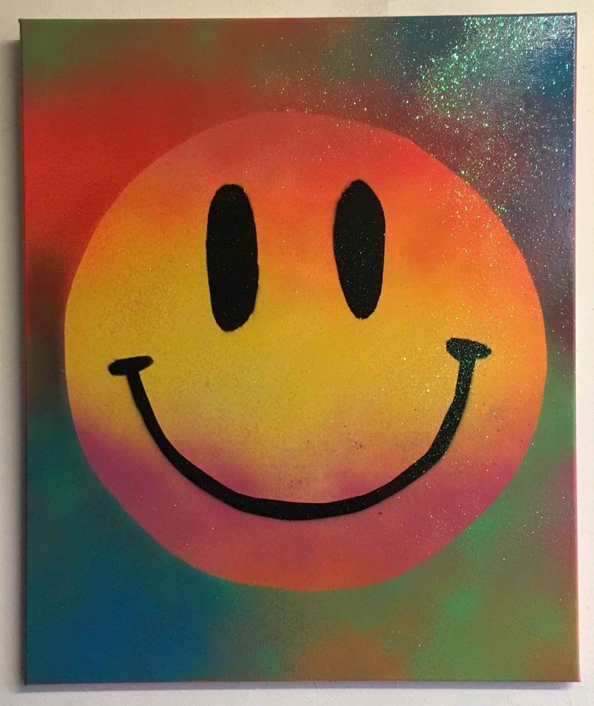 Happy Painting 8 by Barrie J Davies 2016, Mixed media painting on Canvas, 50cm x 60cm, Unframed. Barrie J Davies is an Artist - Pop Art and Street art inspired Artist based in Brighton England UK - Pop Art Paintings, Street Art Prints & Editions available.