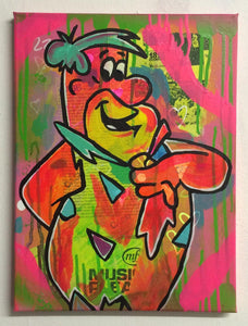 Heres freddy by Barrie J Davies 2015, Mixed media on Canvas, 30cm x 40cm, Unframed. Barrie J Davies is an Artist - Pop Art and Street art inspired Artist based in Brighton England UK - Pop Art Paintings, Street Art Prints & Editions available.