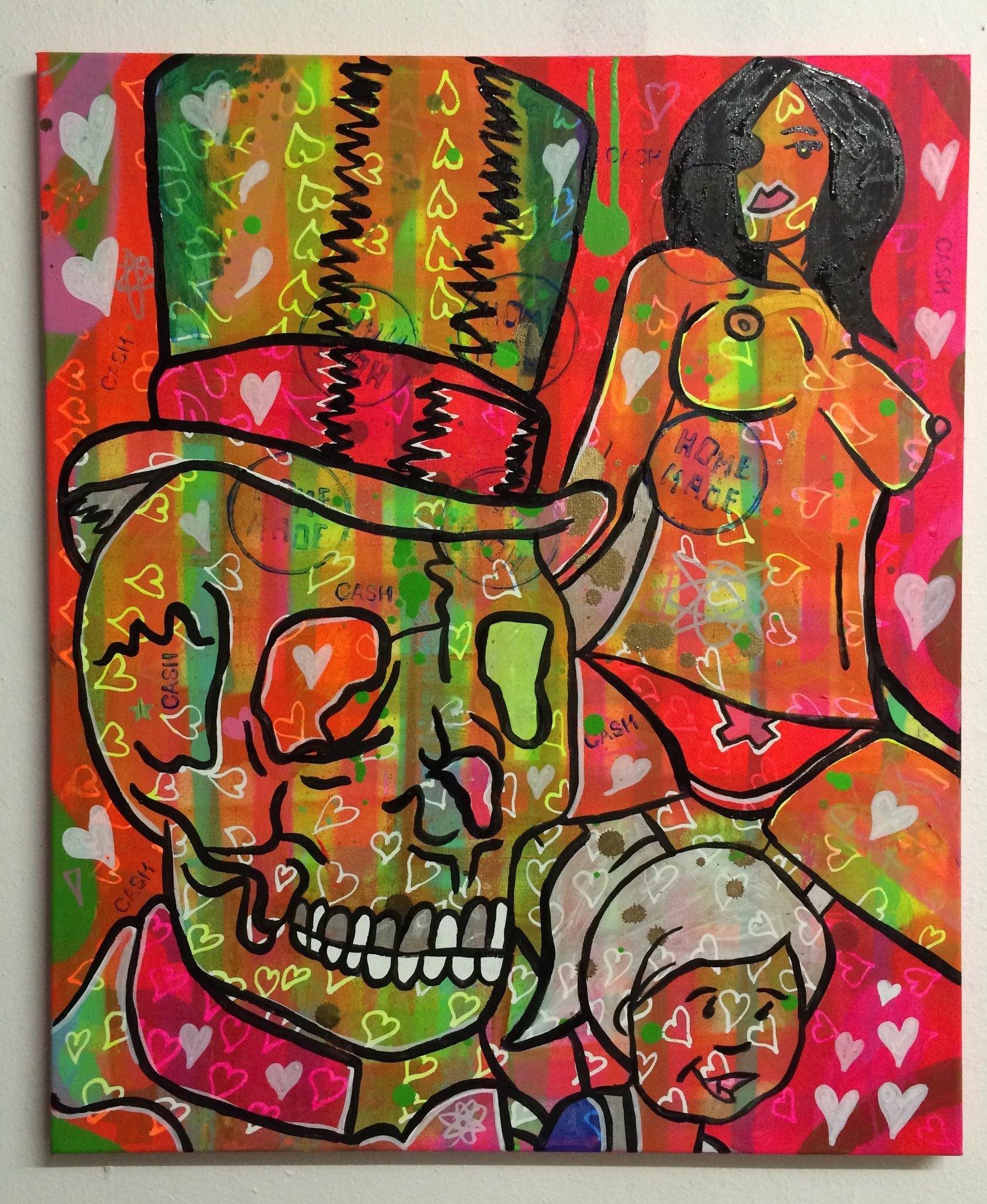 Hot Sauce fairtrade by Barrie J Davies 2015, Mixed media on Canvas, 50cm x 60cm, Unframed. Barrie J Davies is an Artist - Pop Art and Street art inspired Artist based in Brighton England UK - Pop Art Paintings, Street Art Prints & Editions available.