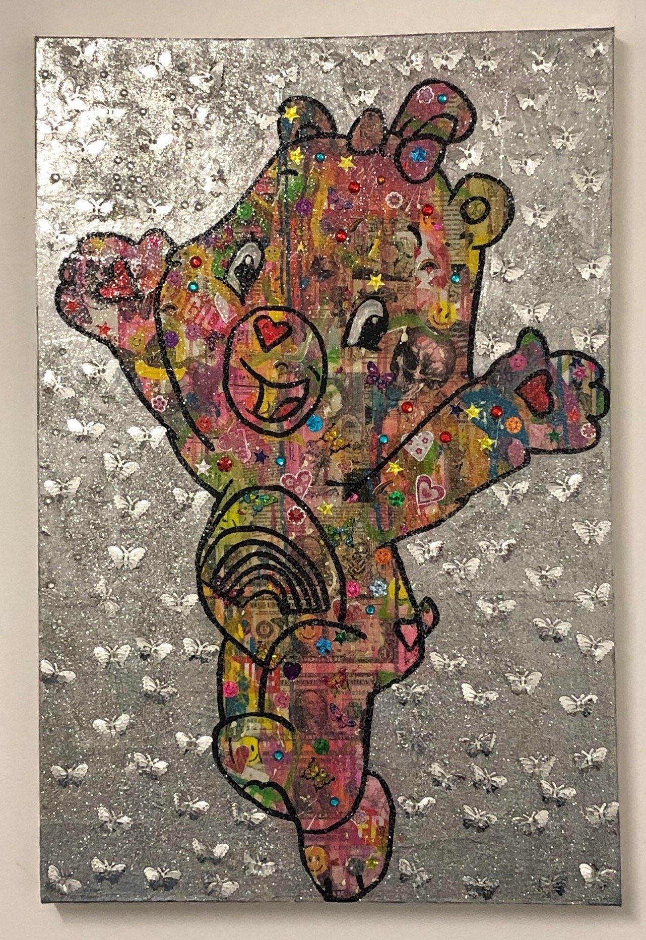 I Care because you do by Barrie J Davies 2018, mixed media on canvas, Unframed, 50cm x 75cm. Barrie J Davies is an Artist - Pop Art and Street art inspired Artist based in Brighton England UK - Pop Art Paintings, Street Art Prints & Editions available.