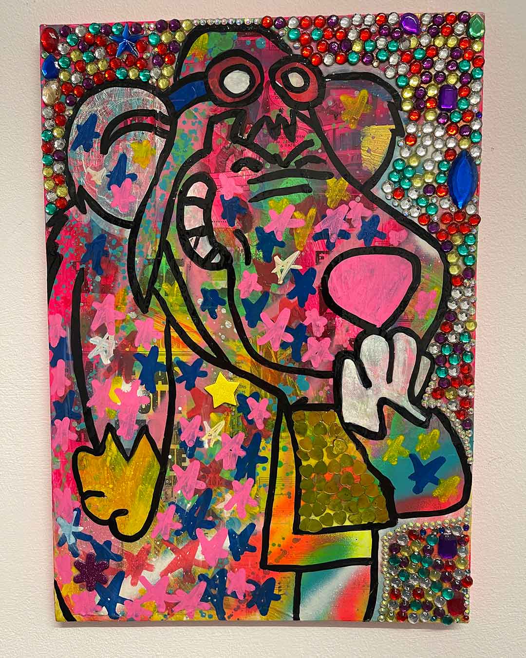 I want to be your dog Painting by Barrie J Davies 2022, Mixed media on Canvas, 30cm x 42cm, Unframed and ready to hang.