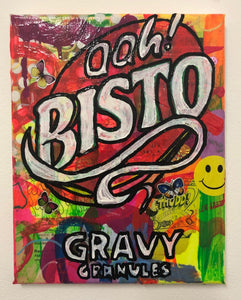 Its Gravy Baby by Barrie J Davies 2019, Mixed media on Canvas, 20cm x 25cm, Unframed. Barrie J Davies is an Artist - Pop Art and Street art inspired Artist based in Brighton England UK - Pop Art Paintings, Street Art Prints & Editions available.