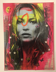 Kateful by Barrie J Davies 2019, mixed media on canvas, unframed, 30cm x 40cm. Barrie J Davies is an Artist - Pop Art and Street art inspired Artist based in Brighton England UK - Pop Art Paintings, Street Art Prints & Editions available.