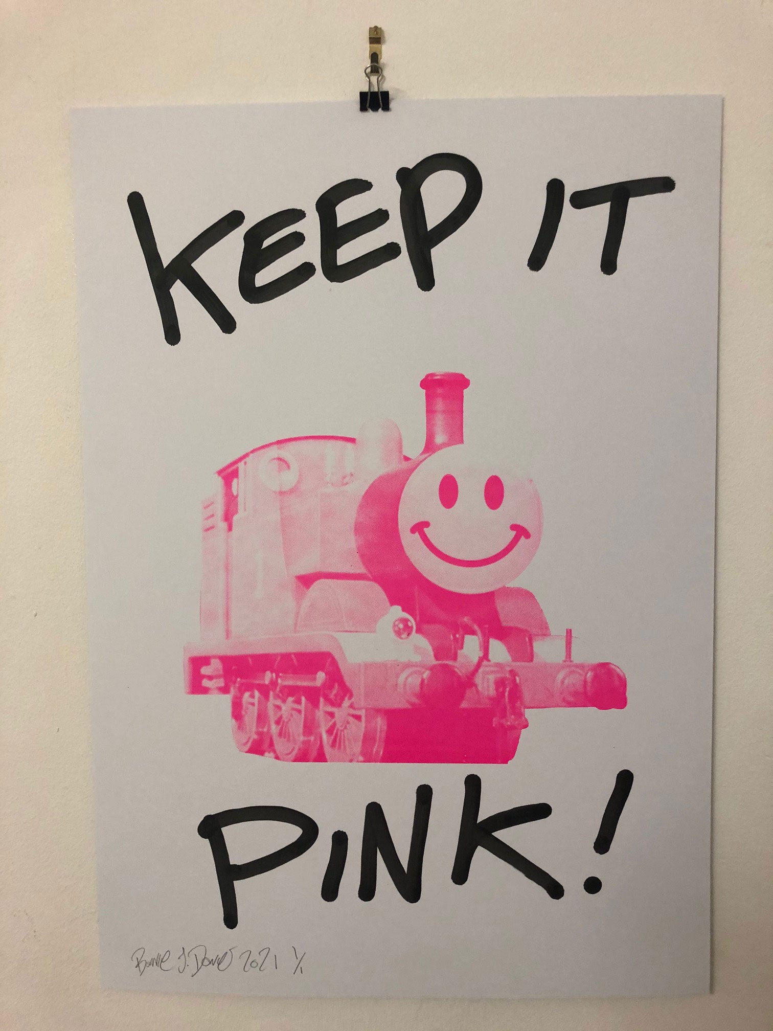 Keep it Pink Happy Trip Print - BARRIE J DAVIES IS AN ARTIST