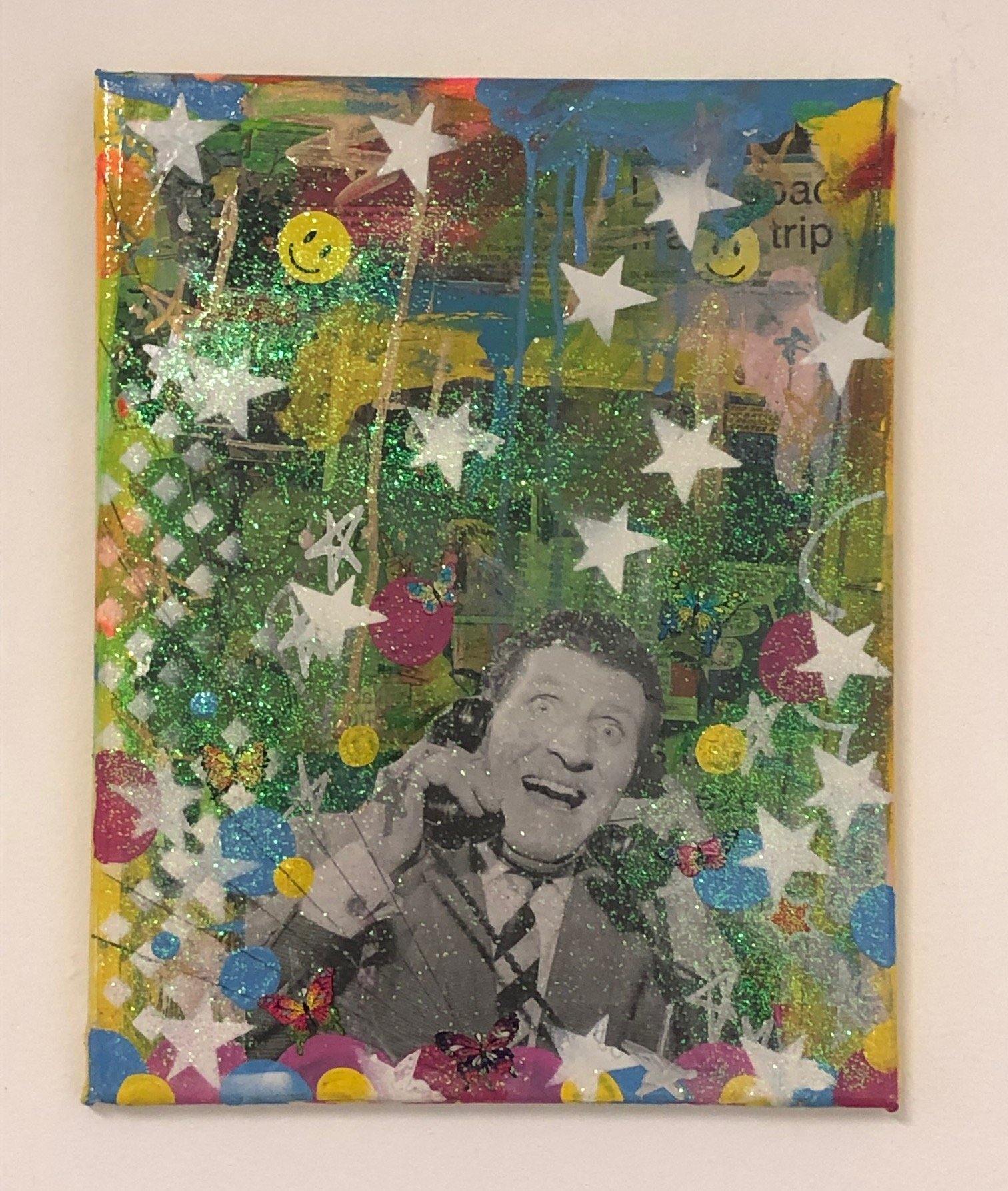 King of the mods by Barrie J Davies 2019, mixed media on canvas, 28cm x 35cm, unframed. Barrie J Davies is an Artist - Pop Art and Street art inspired Artist based in Brighton England UK - Pop Art Paintings, Street Art Prints & Editions available.