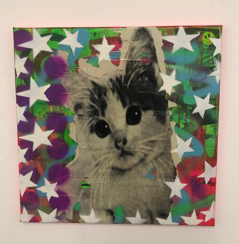 Kitschy Cat Painting by Barrie J Davies