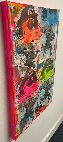 Large dude painting by Barrie J Davies 2022, Mixed media on Canvas, 50cm x 75cm, Unframed and ready to hang.