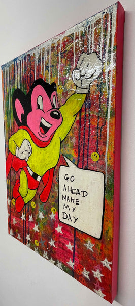 Make my Day Painting by Barrie J Davies 2022, Mixed media on Canvas, 76cm x 51cm, Unframed.